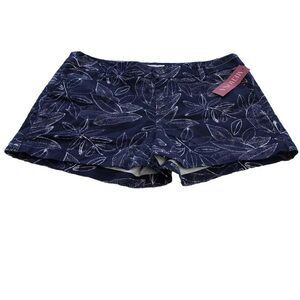 Merona Chino Shorts Women Navy BLUE floral Size 4 100% cotton New Pockets